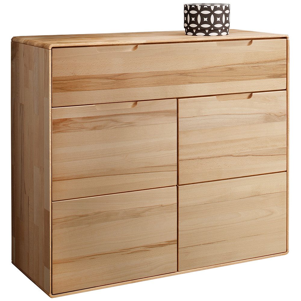 Lomadox Kommode KALAMANTA-69, Massivholz Sideboard Schrank Aufbewahrungsschrank modern in Buche