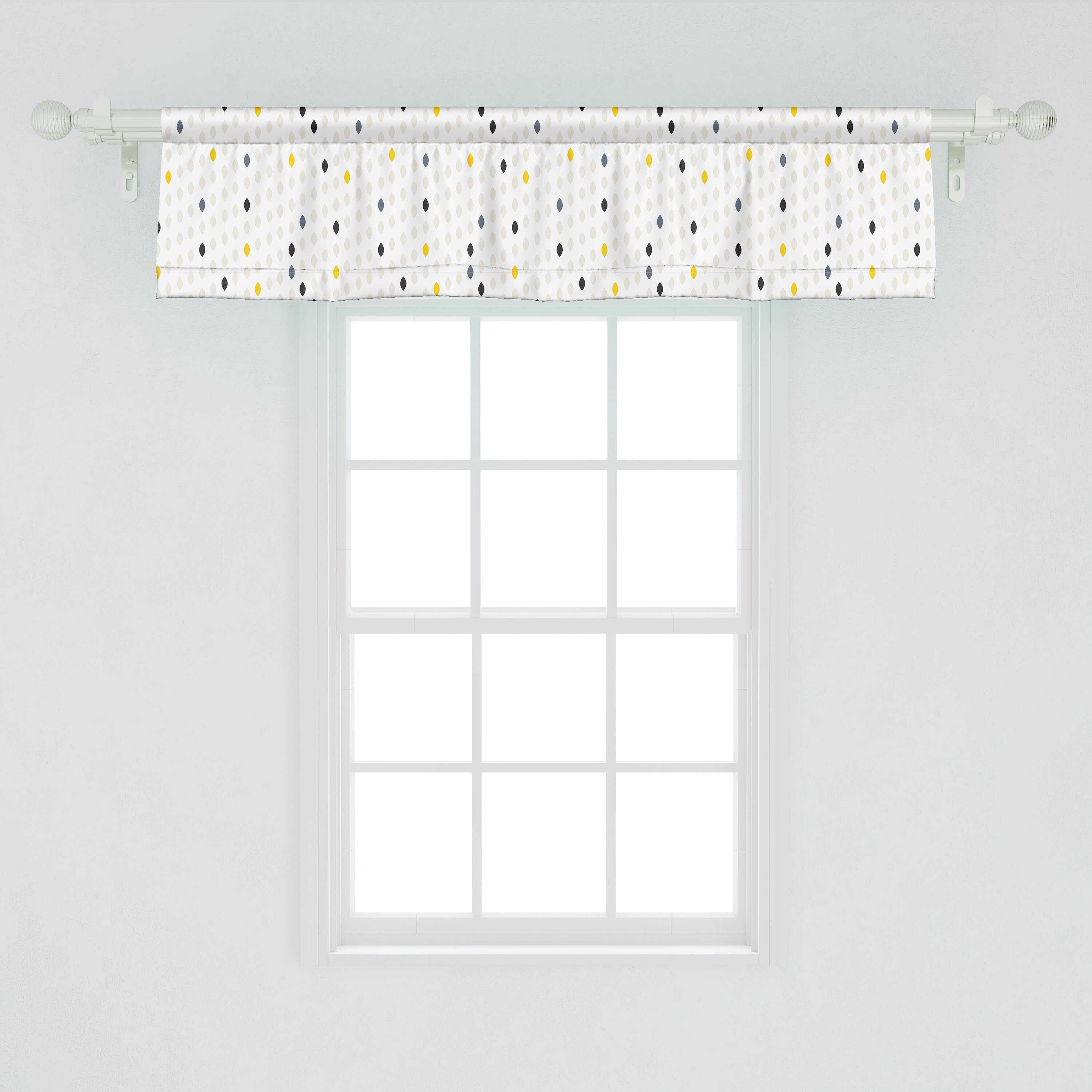 Scheibengardine Vorhang Volant für Küche Tupfen Modern Microfaser, Schlafzimmer Dekor mit Abakuhaus, Stangentasche, Geometric