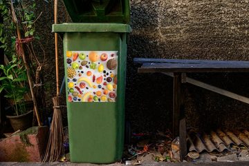 MuchoWow Wandsticker Regenbogen - Obst - Sommer - Jahreszeiten (1 St), Mülleimer-aufkleber, Mülltonne, Sticker, Container, Abfalbehälter