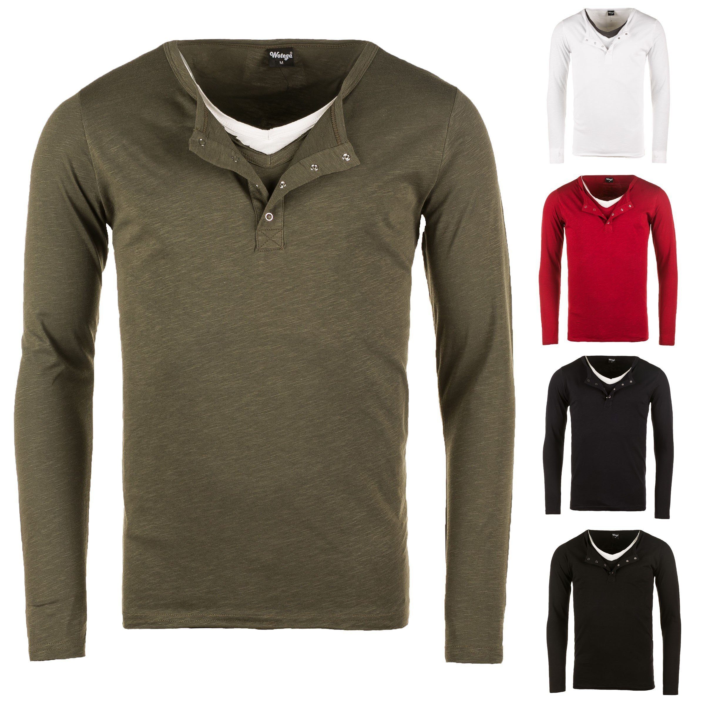 Langarmshirt WOTEGA - V-Neck Double Layer Longsleeve Pete
