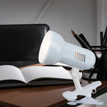 etc-shop Klemmleuchte, Leuchtmittel inklusive, Warmweiß, LED 6,5 W Tisch Klemm Leuchte Arbeitszimmer Büro Lampe Schalter