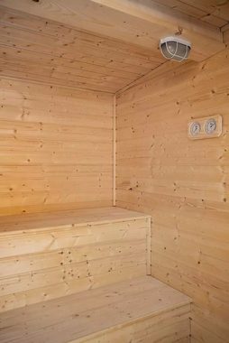 PureHaven Sauna Aussensauna 190x205x240 cm mit finnischem Saunaofen von Harvia