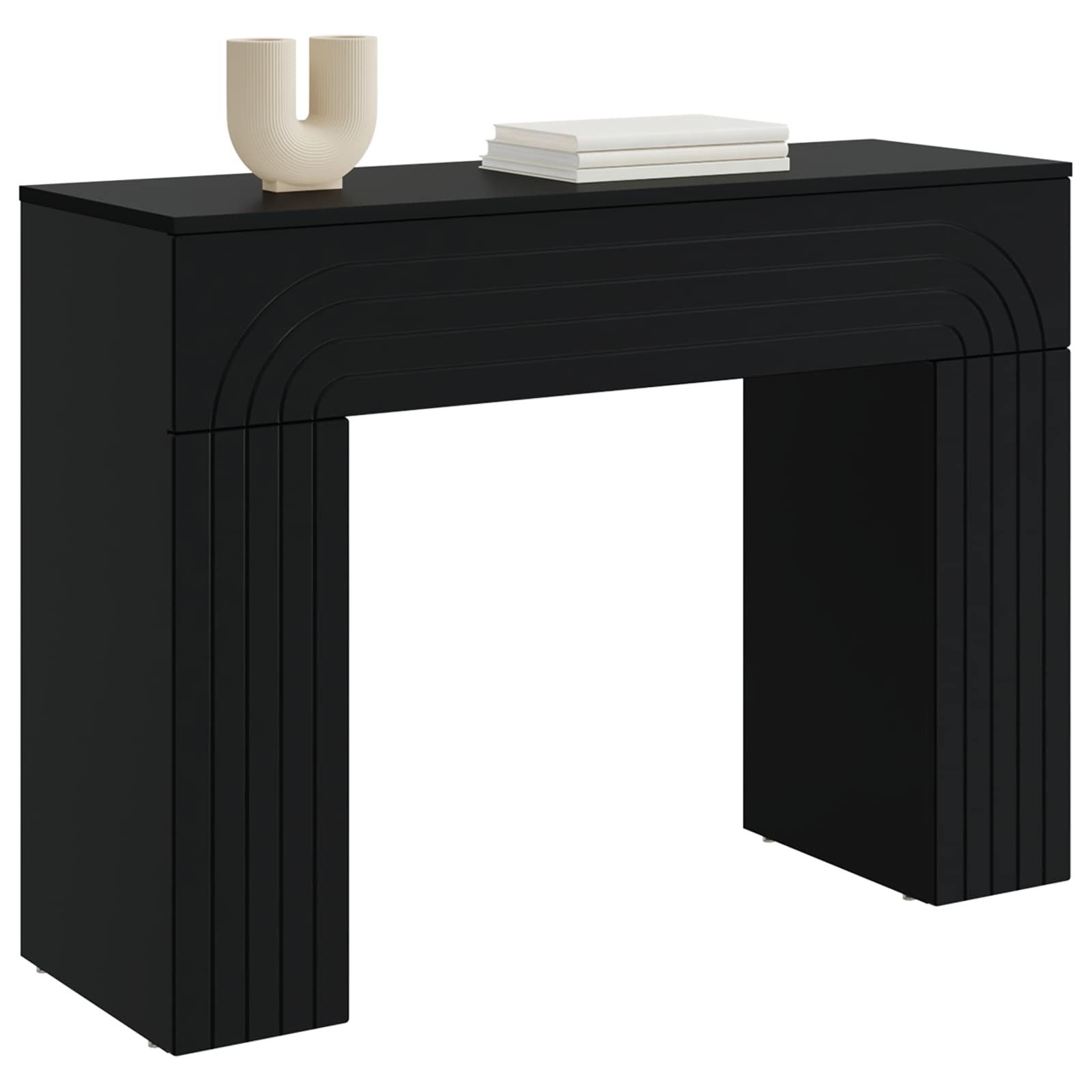 vidaXL Konsolentisch Couchtisch Schwarz 102 x 35 x 75 cm Holzwerkstoff (1-St) – Bild 3 von 5