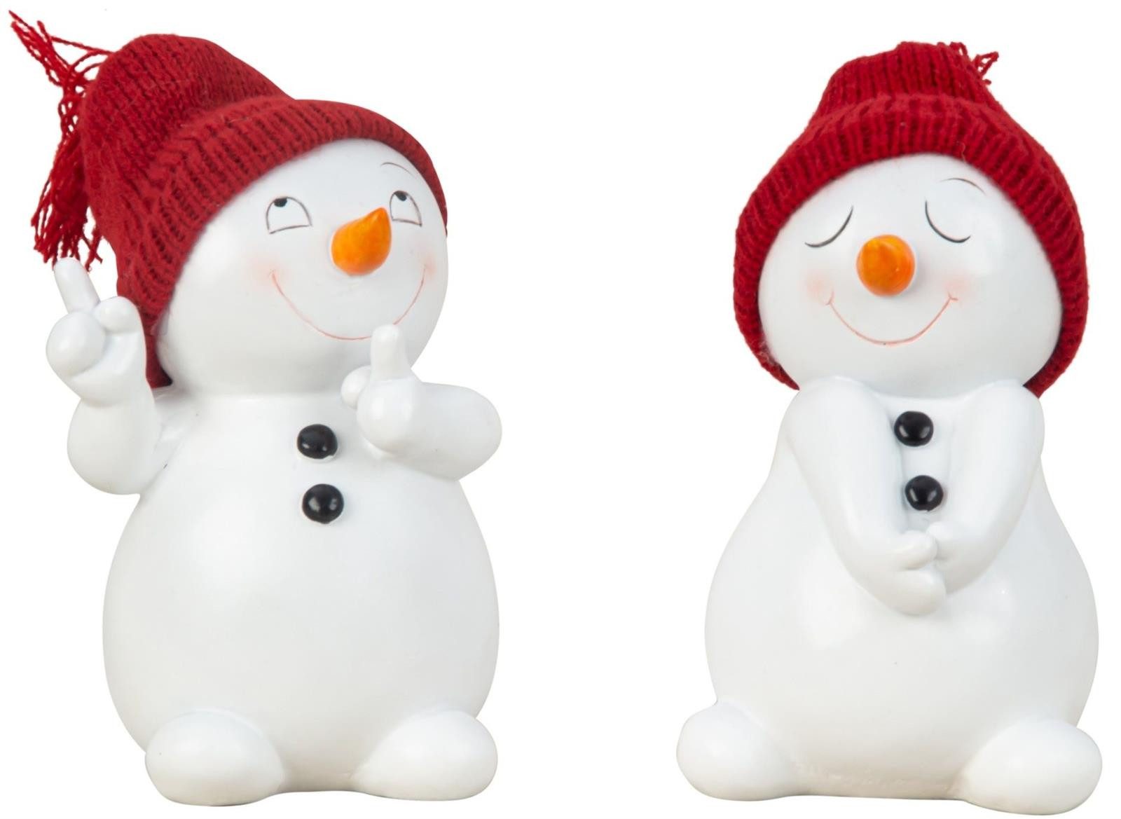 Geschenkestadl Schneemann 2 Stück Schneemann Figur Strickmütze 15cm Winterd günstig online kaufen