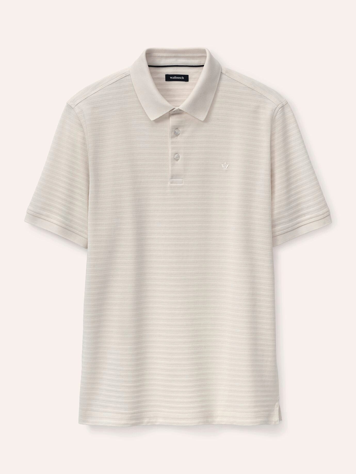 Walbusch Poloshirt Herren Strukturiertes Kurzarm Shirt aus Baumwolle Merzerisierte Baumwolle, Jacquard-Streifen, atmungsaktiv, pflegeleicht