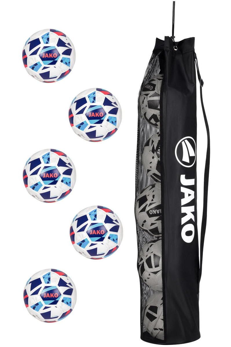 Jako Fußball 5er-Set Trainingsball Iconic mit passendem Ballnetz