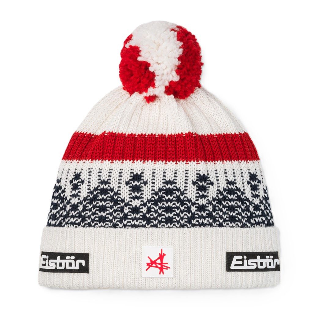 Eisbär Bommelmütze Wintermütze Norrak Pompon SA - Merinomix, kuscheliges Fleece-Band