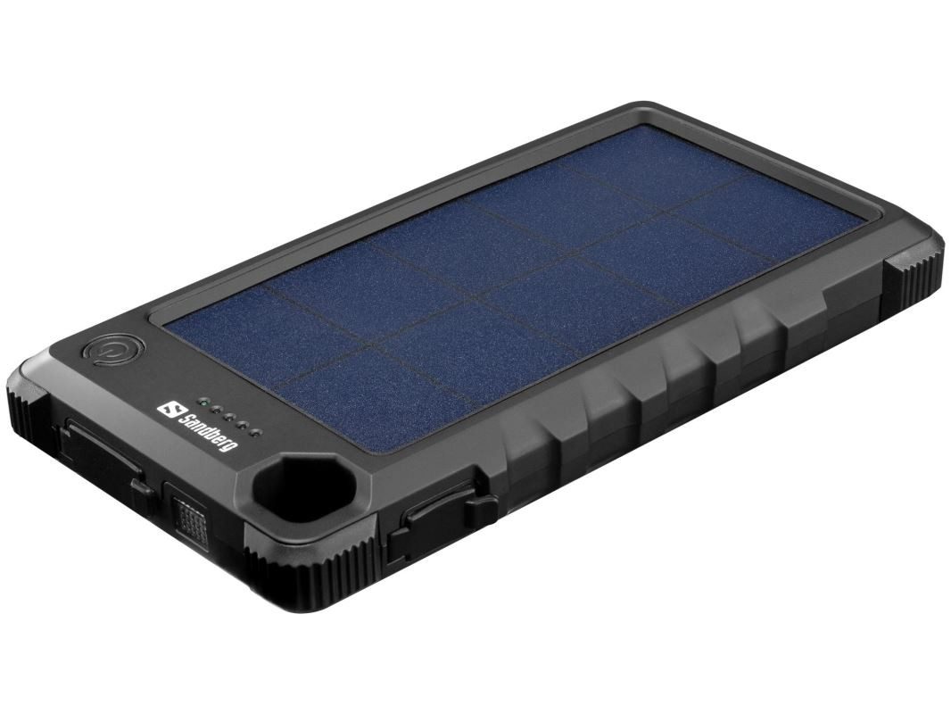 Sandberg Sandberg Outdoor Solar Powerbank 10000 mAh, Solarladegerät, Schwarz Wireless Charger (Sandberg Outdoor Solar Powerbank 10000 mAh, Solar Charger, Black)
