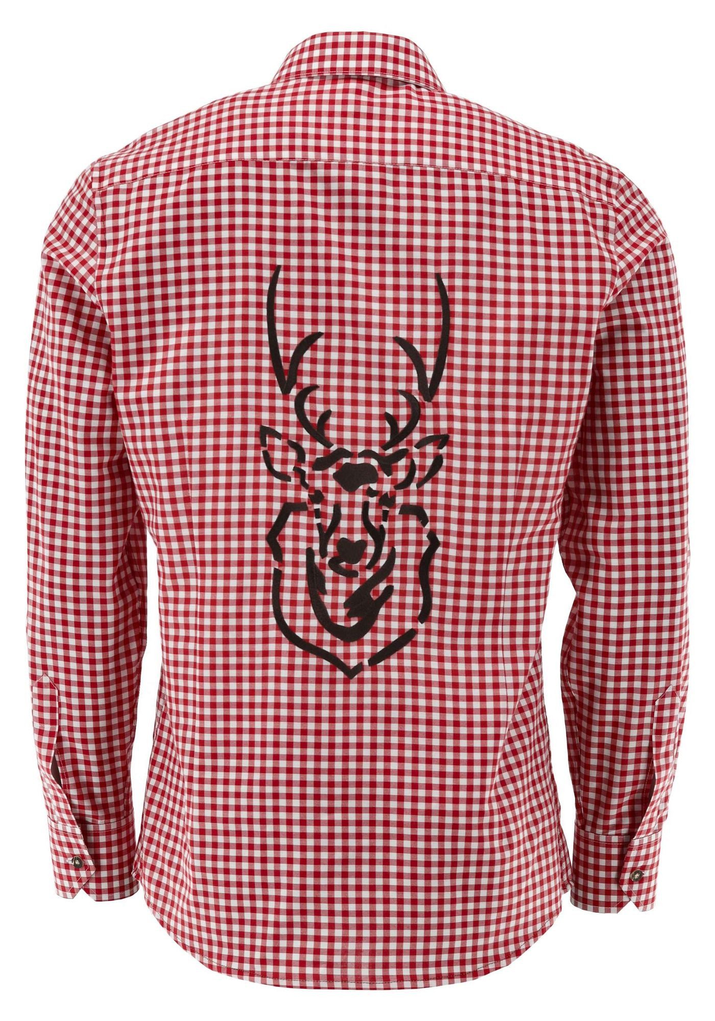 OS Trachten Trachtenhemd Lamenta Slim Fit, Haifischkragen, 1/1-Arm, Hirschd günstig online kaufen
