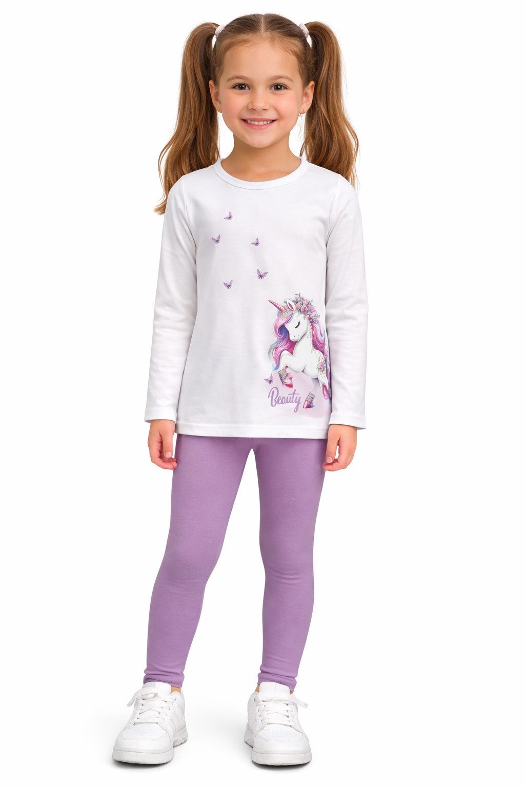 Girls Fashion Langarmshirt & Leggings Sommer Set Langarm Shirt + Leggings, MS2224e (Set, Langarmshirt & Leggings)