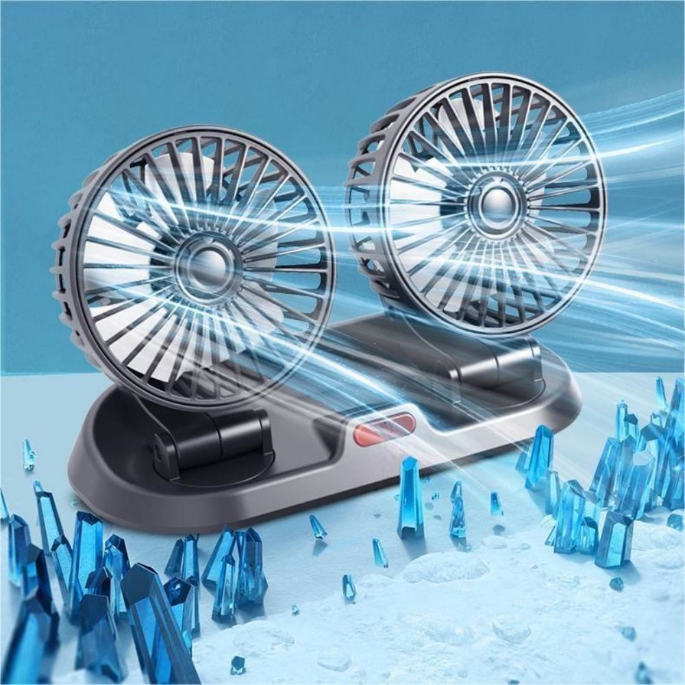 QUBEBU Tischventilator Ventilator Auto Ventilator, Doppelköpfiger günstig online kaufen