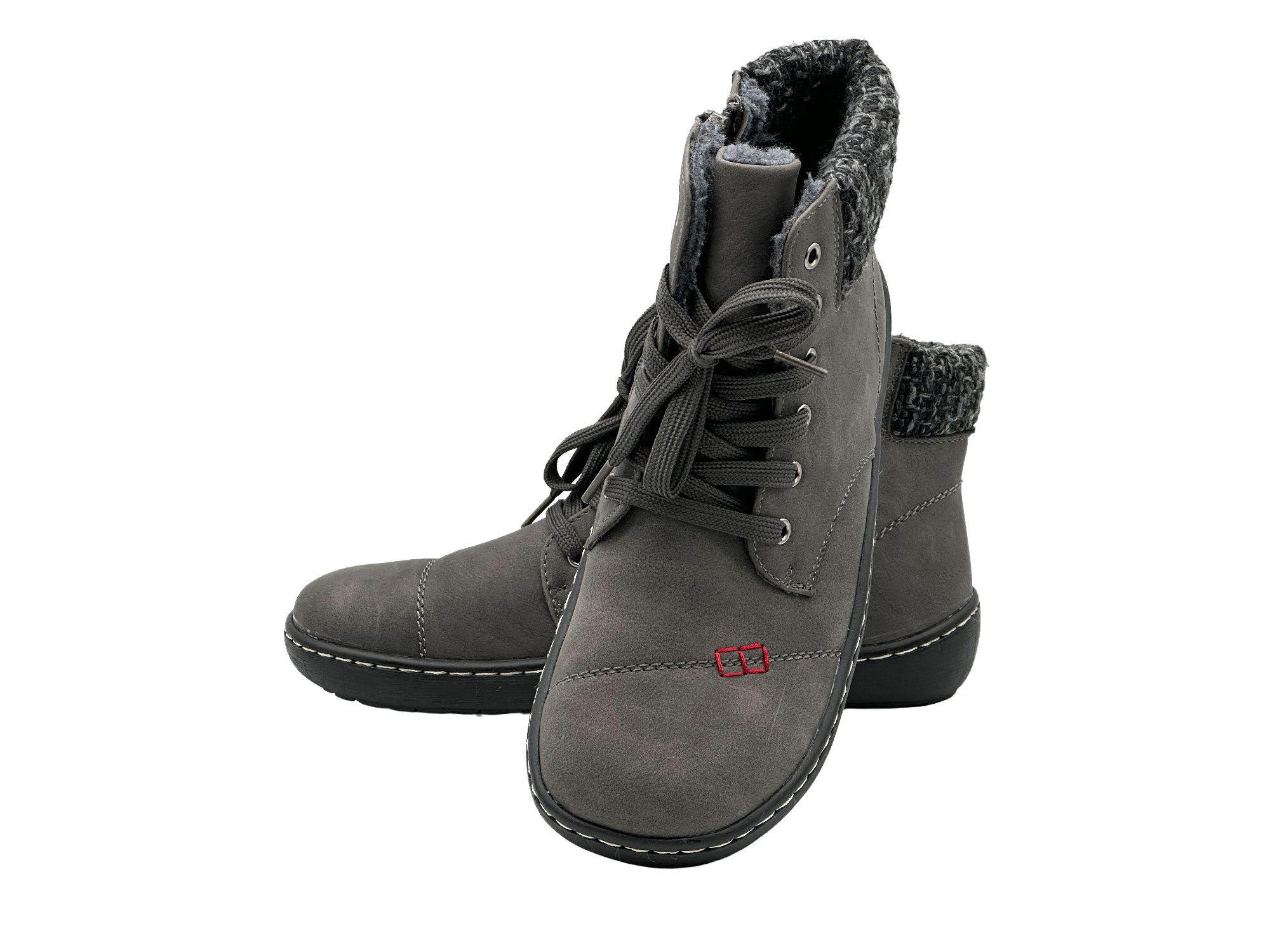Nowaland Bequeme Damen Winterstiefeletten mit Reißverschluss Winterstiefelette Dekorative Schnürung, wärmendes Innenfutter und flexible Laufsohle – Bild 3 von 5