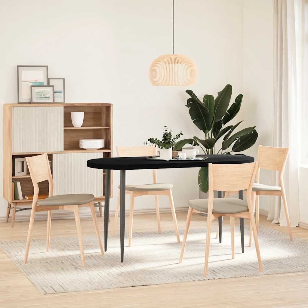 vidaXL Tischplatte Tischplatte Dunkelbraun 140x60x4 cm Massivholz Eiche Oval (1 St)