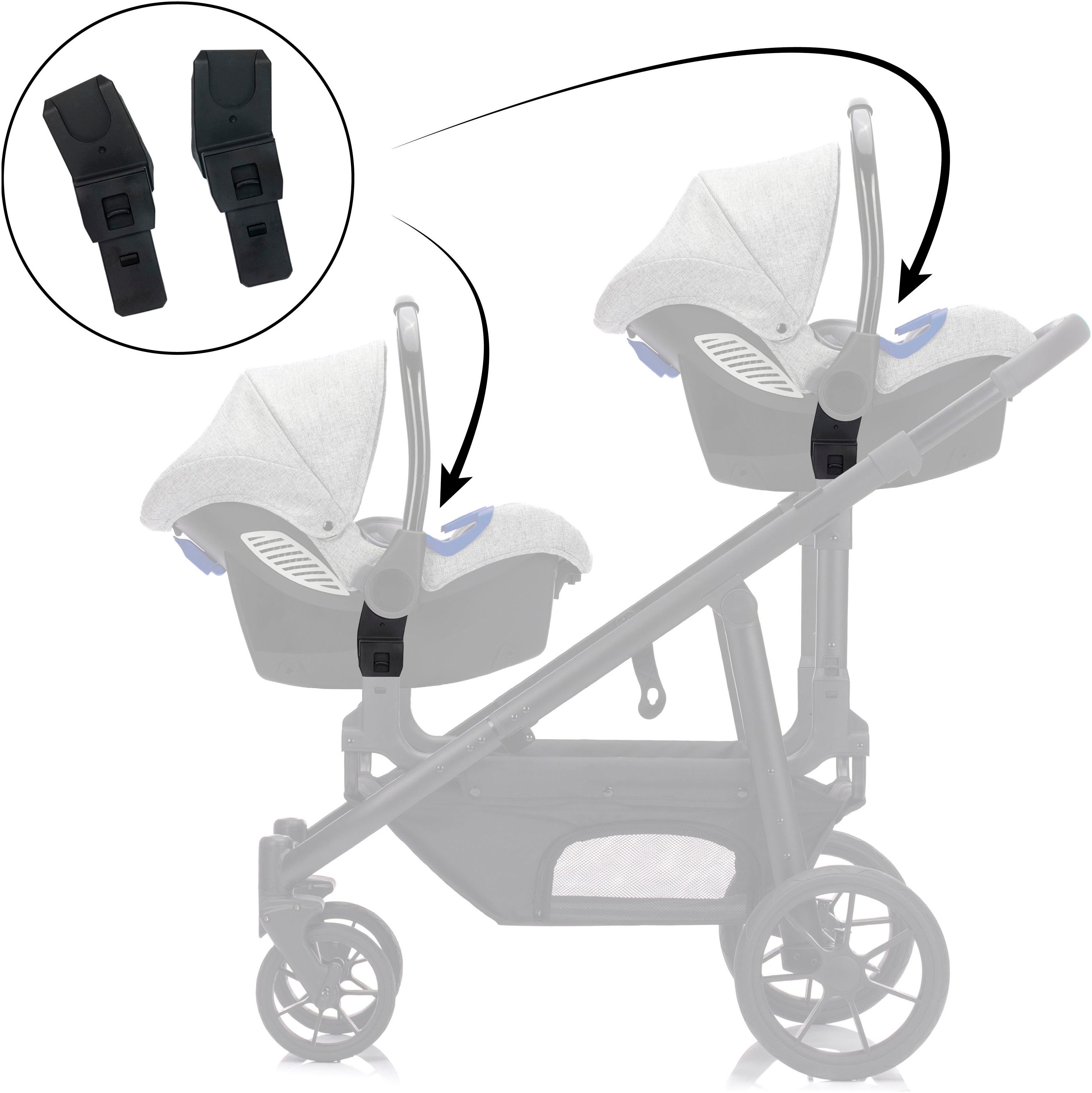 Fillikid Kinderwagen-Adapter für Maxi Cosi, Cybex, fillikid Voyager und Two in One, (2-tlg)