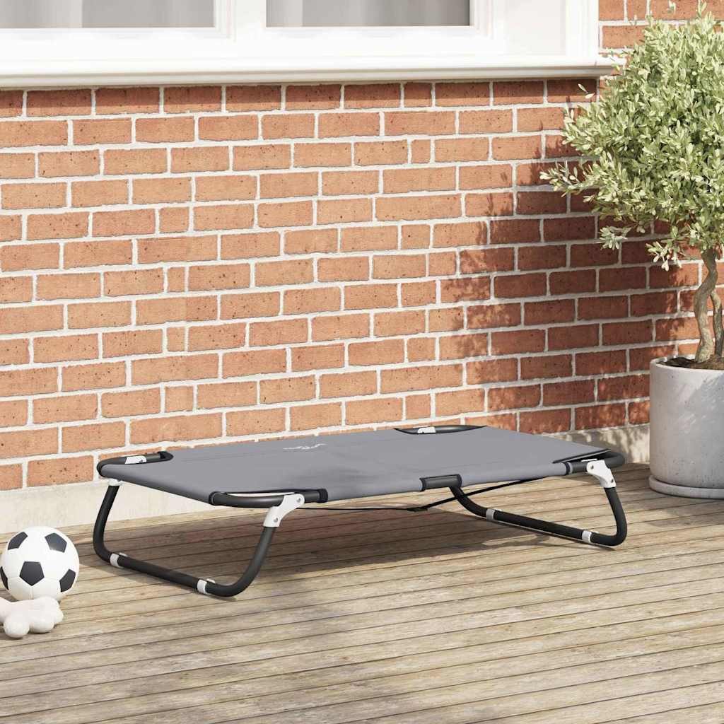 vidaXL Hundebett, Hundebett Hellgrau 80 x 55 x 18 cm Stahl