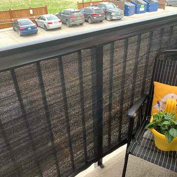 DOPWii Balkonsichtschutz Blickdichte Balkonverkleidung, Balkonabdeckung, 90 x 500 cm wind- und UV-geschützt, mit Ösen und Bändern