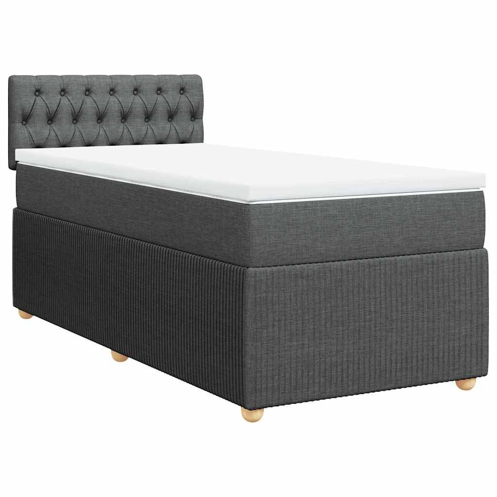 vidaXL Bett Boxspringbett mit Matratze Dunkelgrau günstig online kaufen