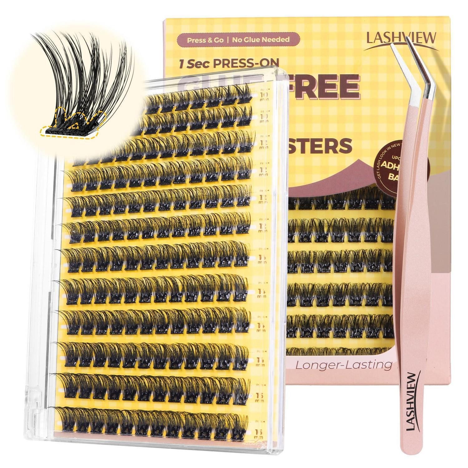 LuxusKollektion Einzelwimpern Wimpern DIY Set Selbstklebend D-Curl