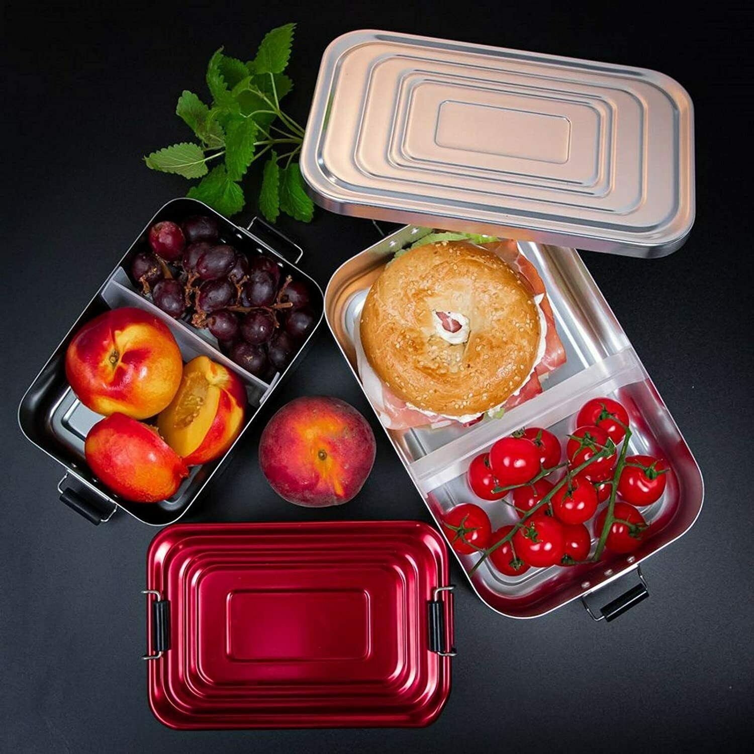 Küchenprofi Salatbox Küchenprofi Lunchbox rechteckig Aluminium anthrazit 23 x 15 x 6,5 cm, Aluminium, (Lunchbox)