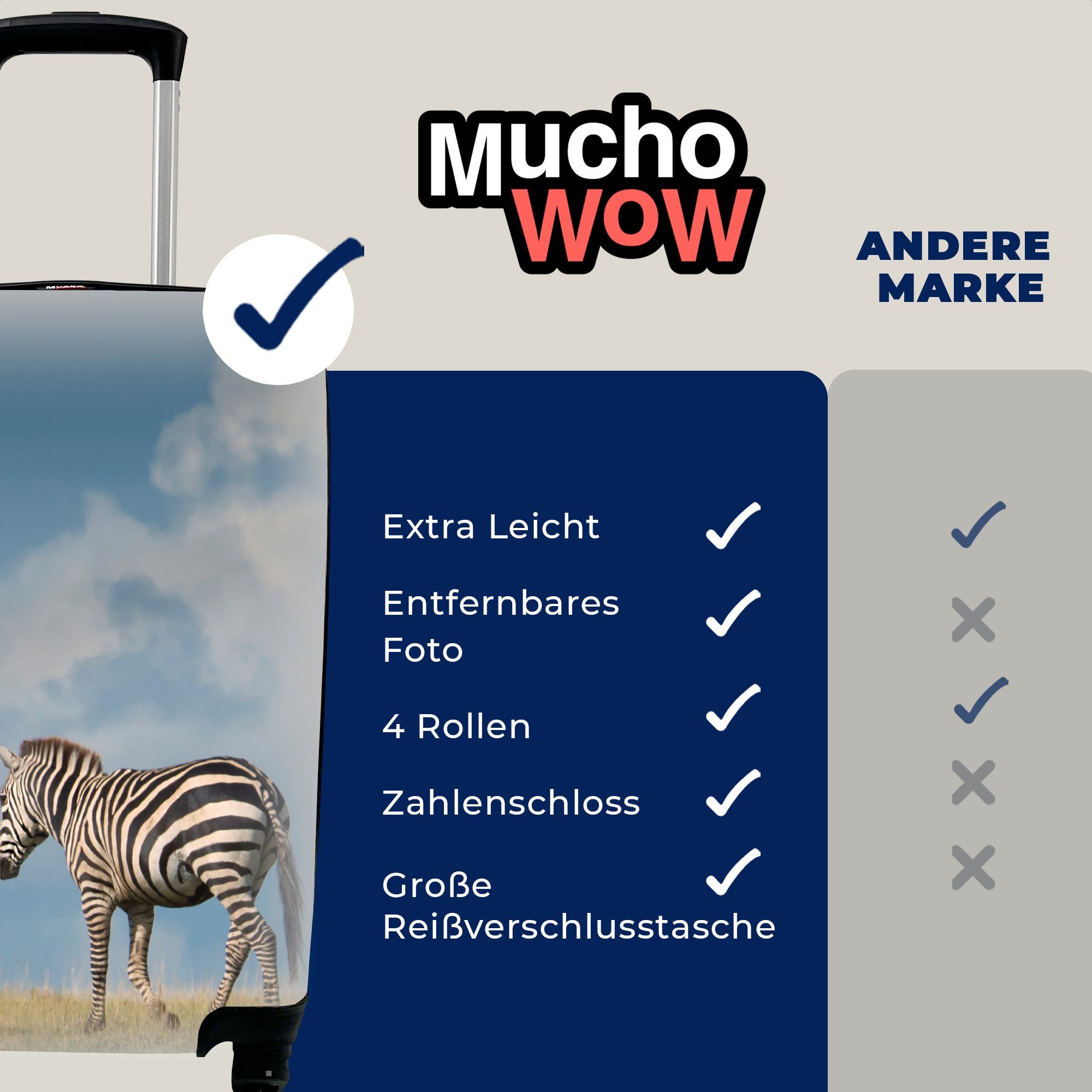 Handgepäck Verliebte Handgepäckkoffer Reisekoffer rollen, mit MuchoWow für 4 Rollen, Trolley, Zebras, Reisetasche Ferien,