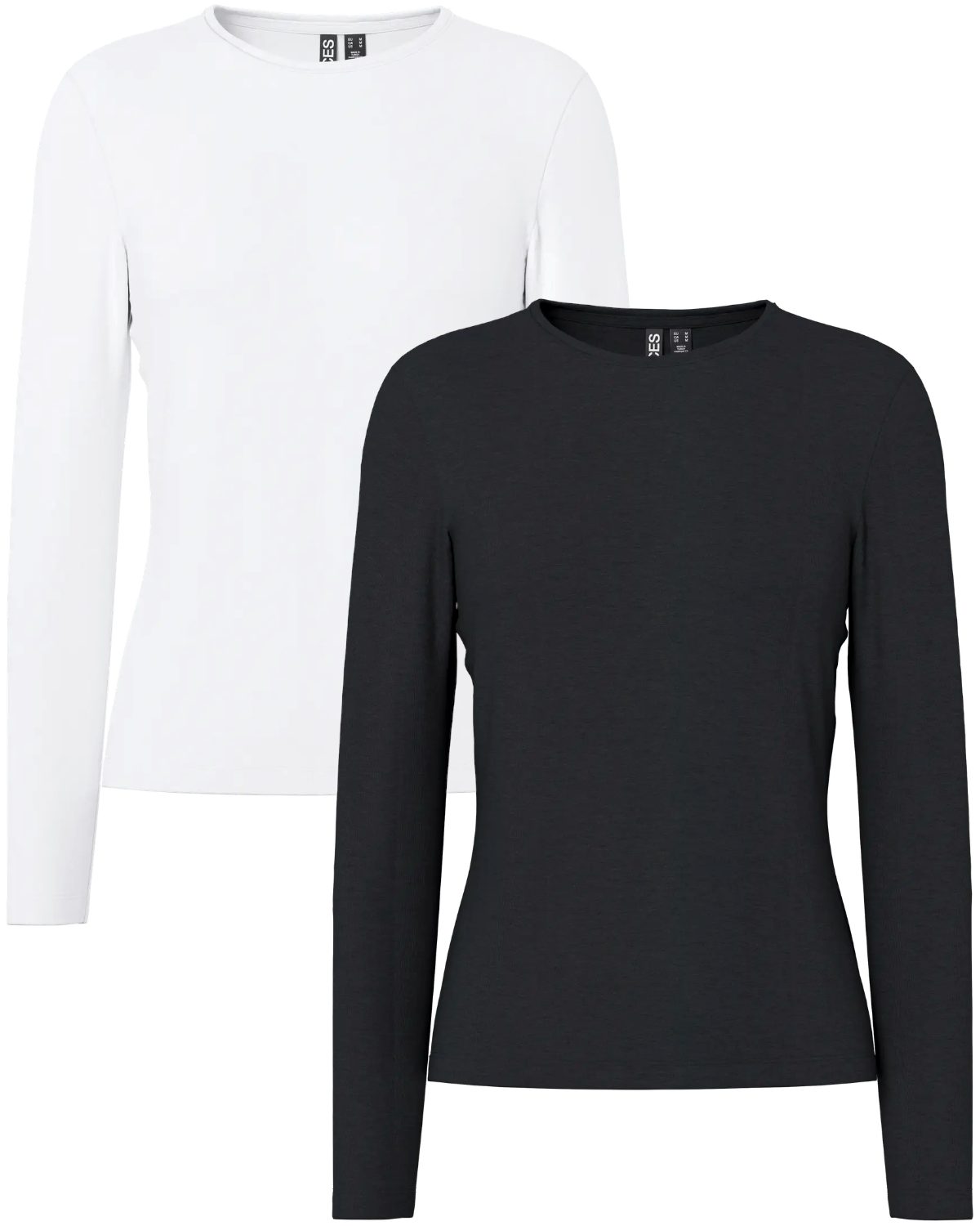 pieces Langarmshirt (2er-Pack) Basic Langarm-Shirts im Doppelpack günstig online kaufen