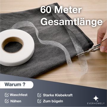 Versteifungsband 3x Saumband zum Aufbügeln - 64 meter & 60 GSM - Bügelband Waschfest, Everhomely®, (3-St), Waschfest