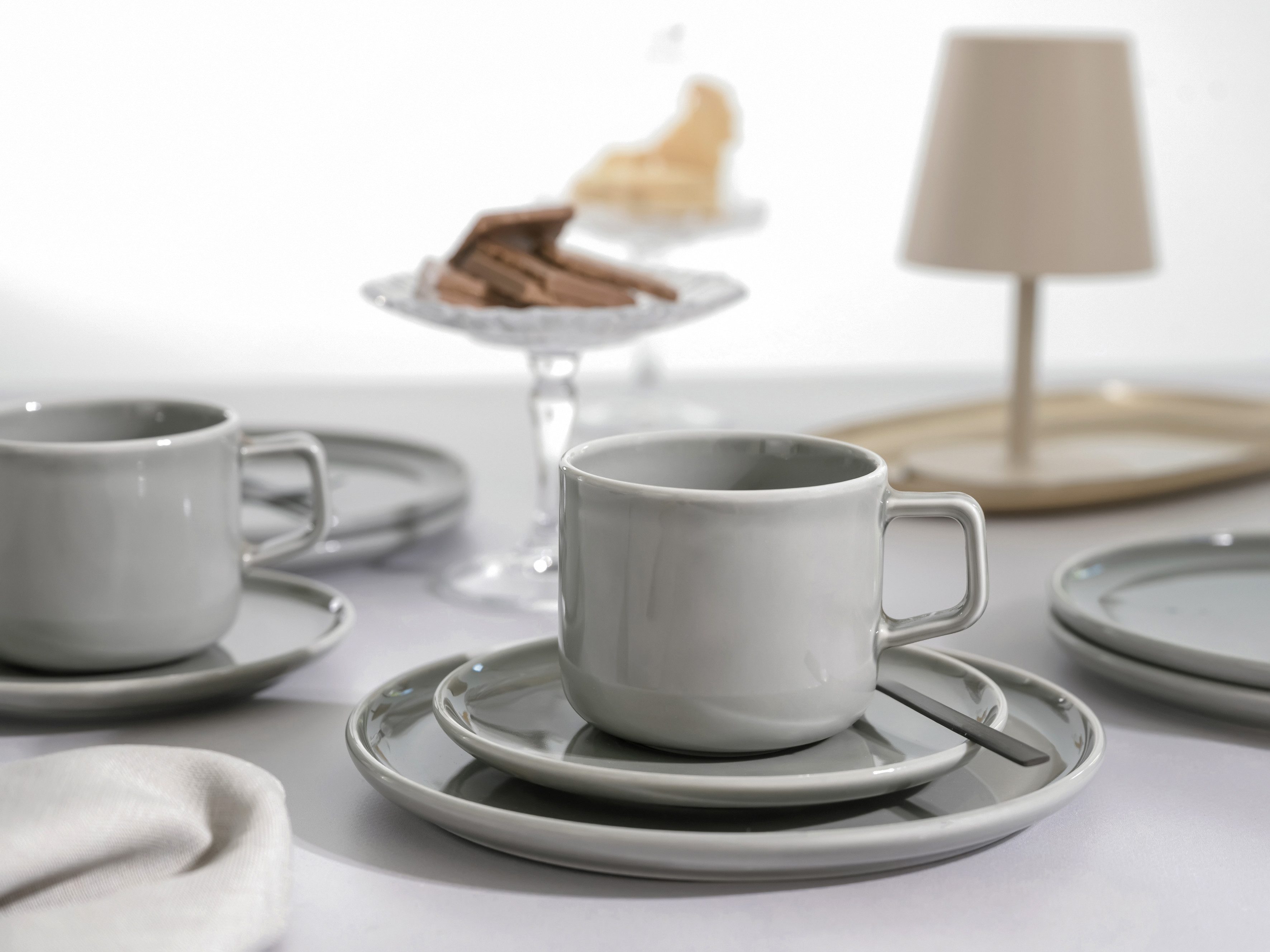CreaTable Kaffeeservice Chef Collection (18-tlg), 6 Personen, Porzellan, Service, nordisches Design, 18 Teile, für 6 Personen