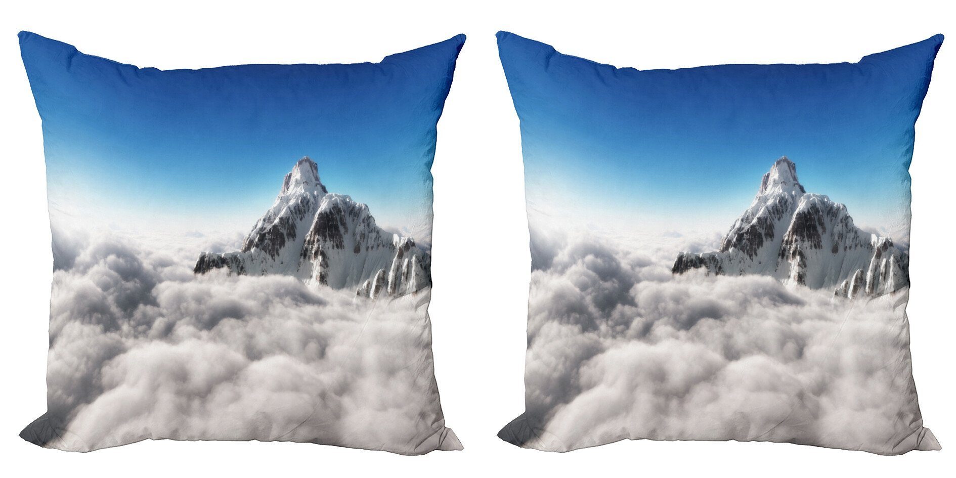 Sunny Blau Weiß Accent Stück), Modern Berg Abakuhaus Doppelseitiger Sky (2 Digitaldruck, Kissenbezüge