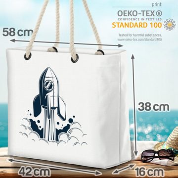 VOID Strandtasche (1-tlg), Rackete Weltraum Cartoon Rackete Weltraum Cartoon Astronaut Kinder Ki