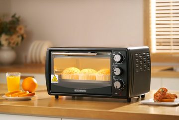 STEINBORG Minibackofen SB-3005s, 13 Liter, Großes Sichtfenster, Hitzebeständiges Gehäuse, 1200 Watt