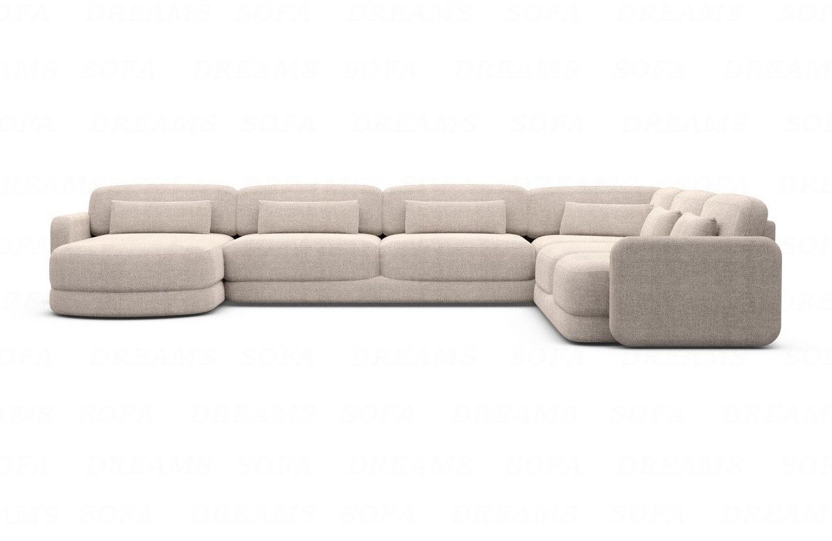 Sofa Dreams Wohnlandschaft Stoff Polstersofa Luxus Couch Stoffsofa Valencia XXL, Loungesofa