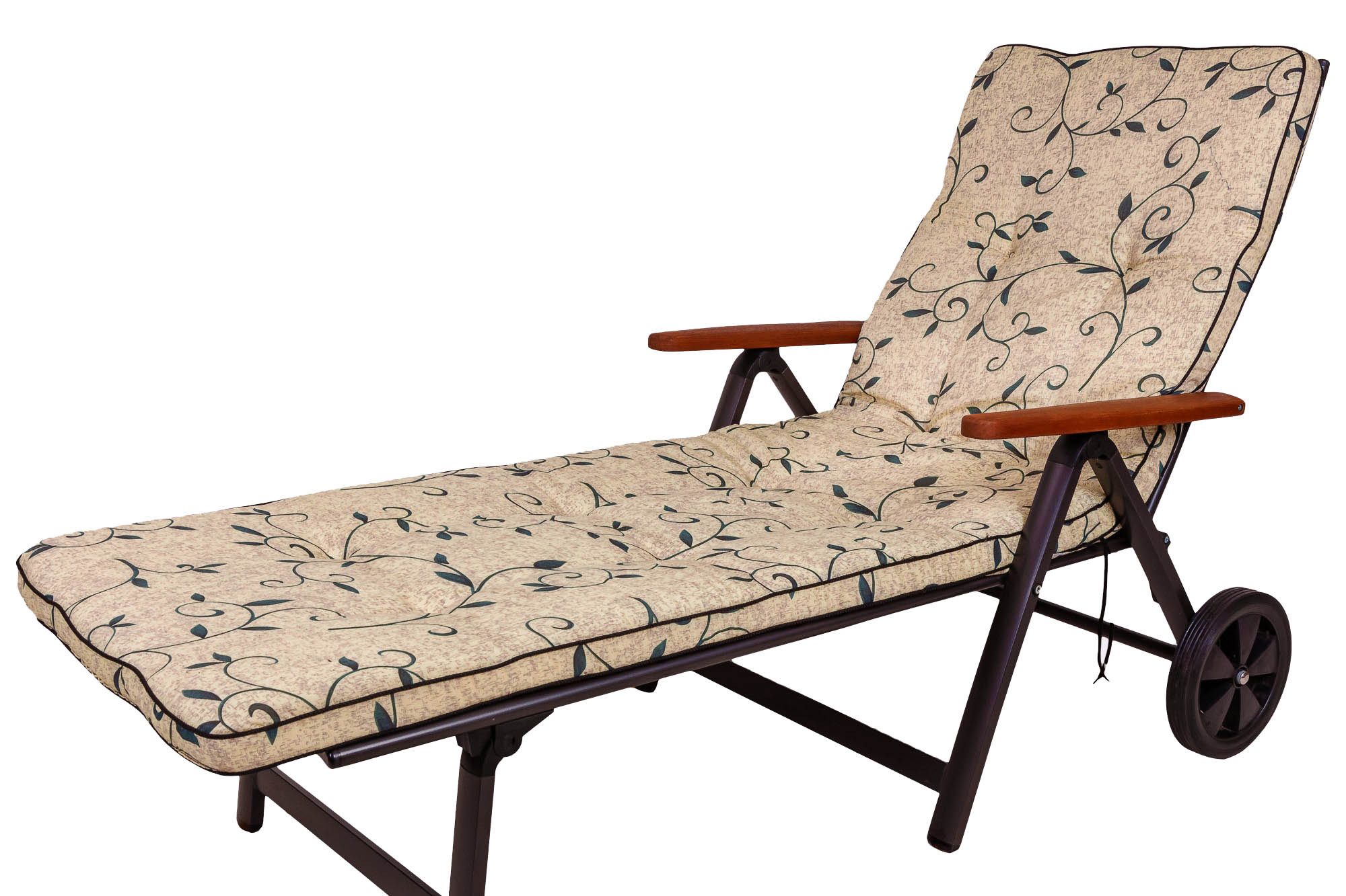 KETTtex Liegenauflage für Royal Garden MWH Rollliege Excelsior 2222 Ranke natur 197x63x6cm, (1 St), Klettband mit Bindebändern