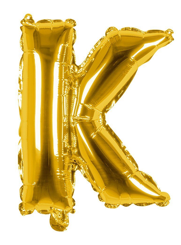 Boland Folienballon Folienballon K gold 36 cm, Ballon zur Befüllung mit Gas - für Geburtstag & Jubiläum