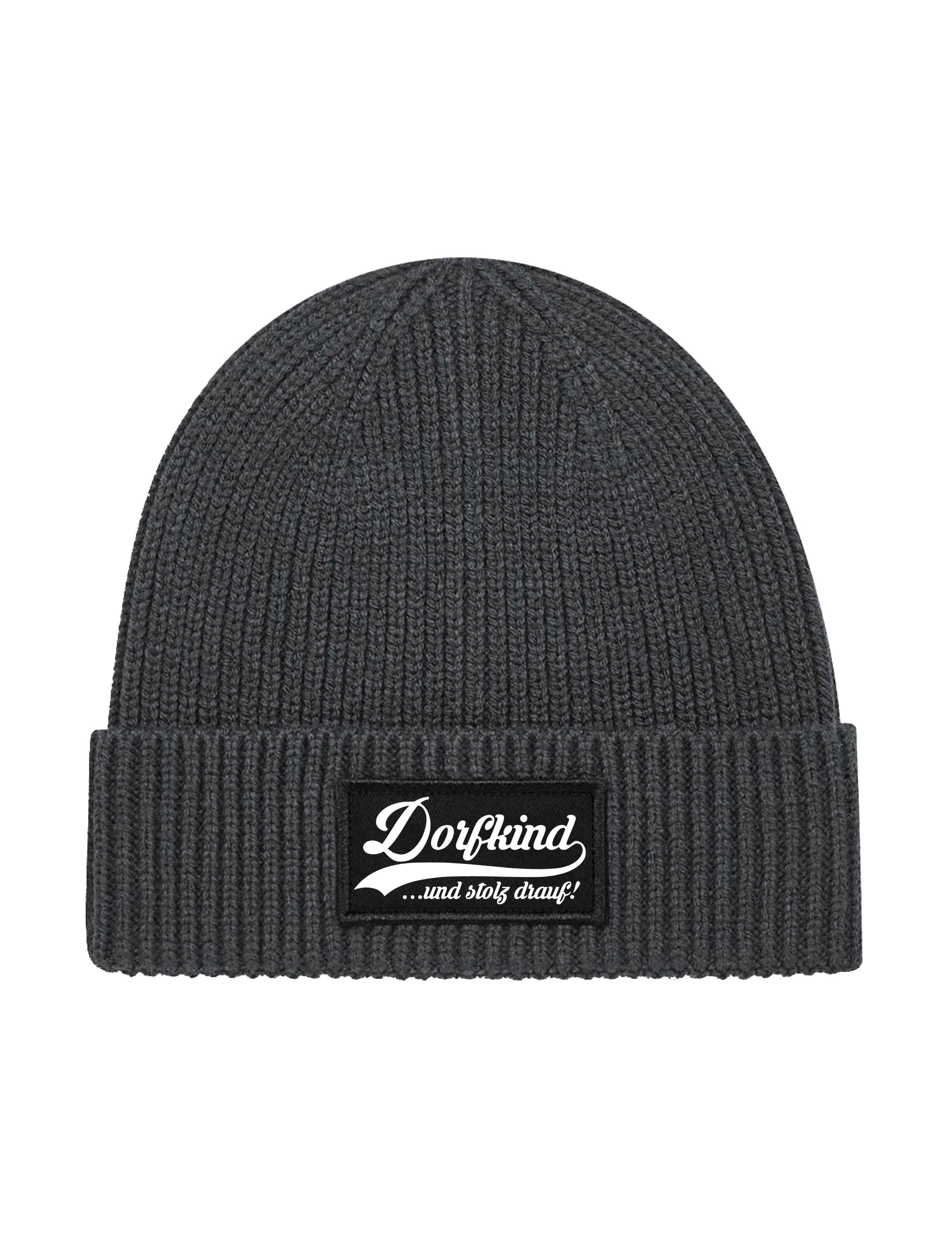 Beanie Herren Strick Beanie Mütze "Dorfkind" Aufdruck Geschenk