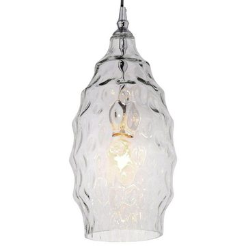 etc-shop LED Pendelleuchte, Leuchtmittel inklusive, Warmweiß, RETRO Hänge Lampe Wohn Zimmer Glas Struktur Decken Pendel Leuchte im