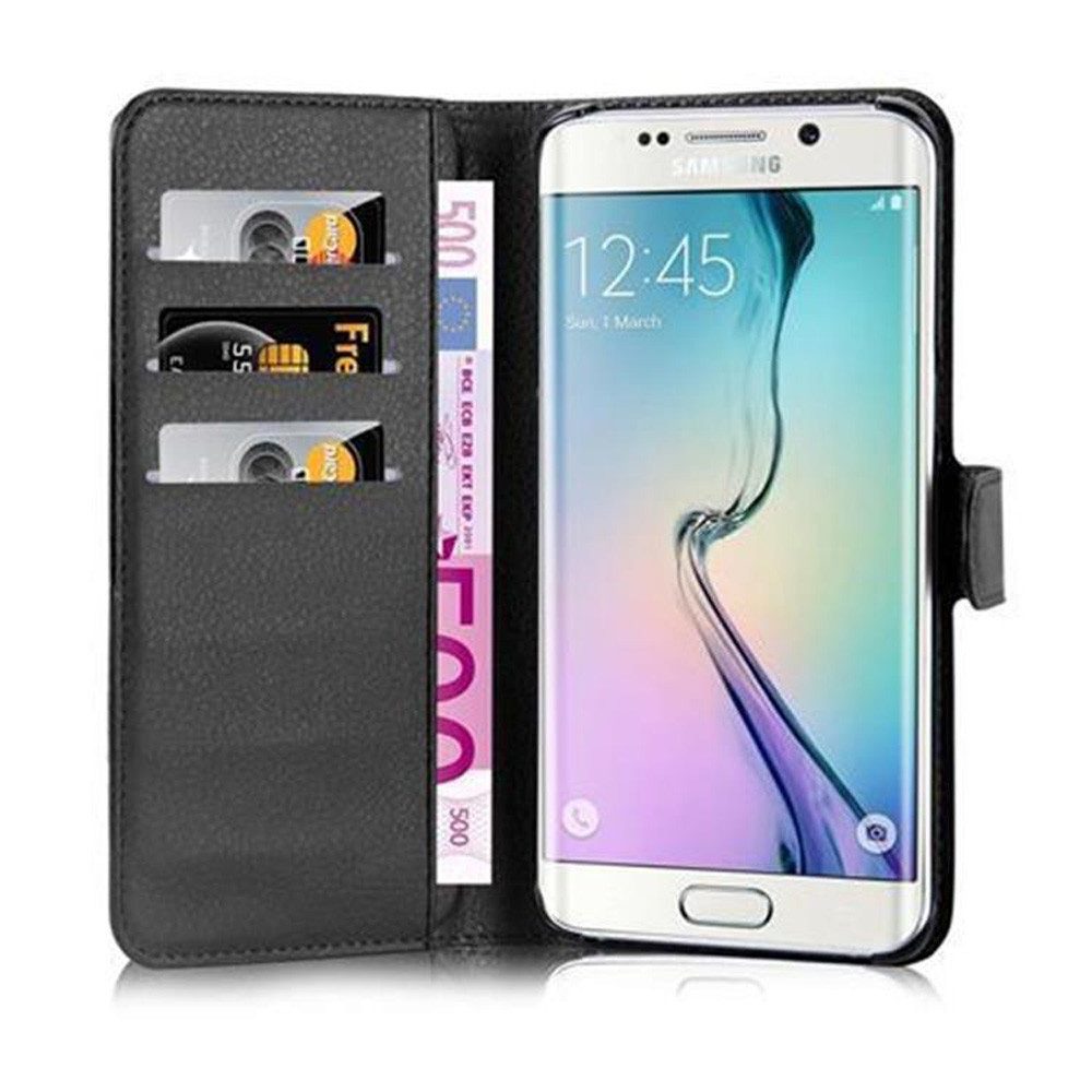 Cadorabo Handyhülle für Samsung Galaxy S6 EDGE Hülle Samsung Galaxy S6 EDGE, Hülle Schutzhülle mit Standfunktion, Kartenfach und Magnetverschluss