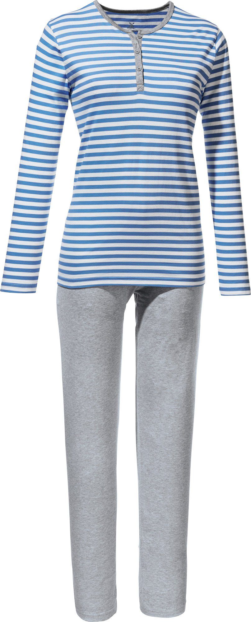 Erwin Müller Pyjama Damen-Schlafanzug Single-Jersey Streifen