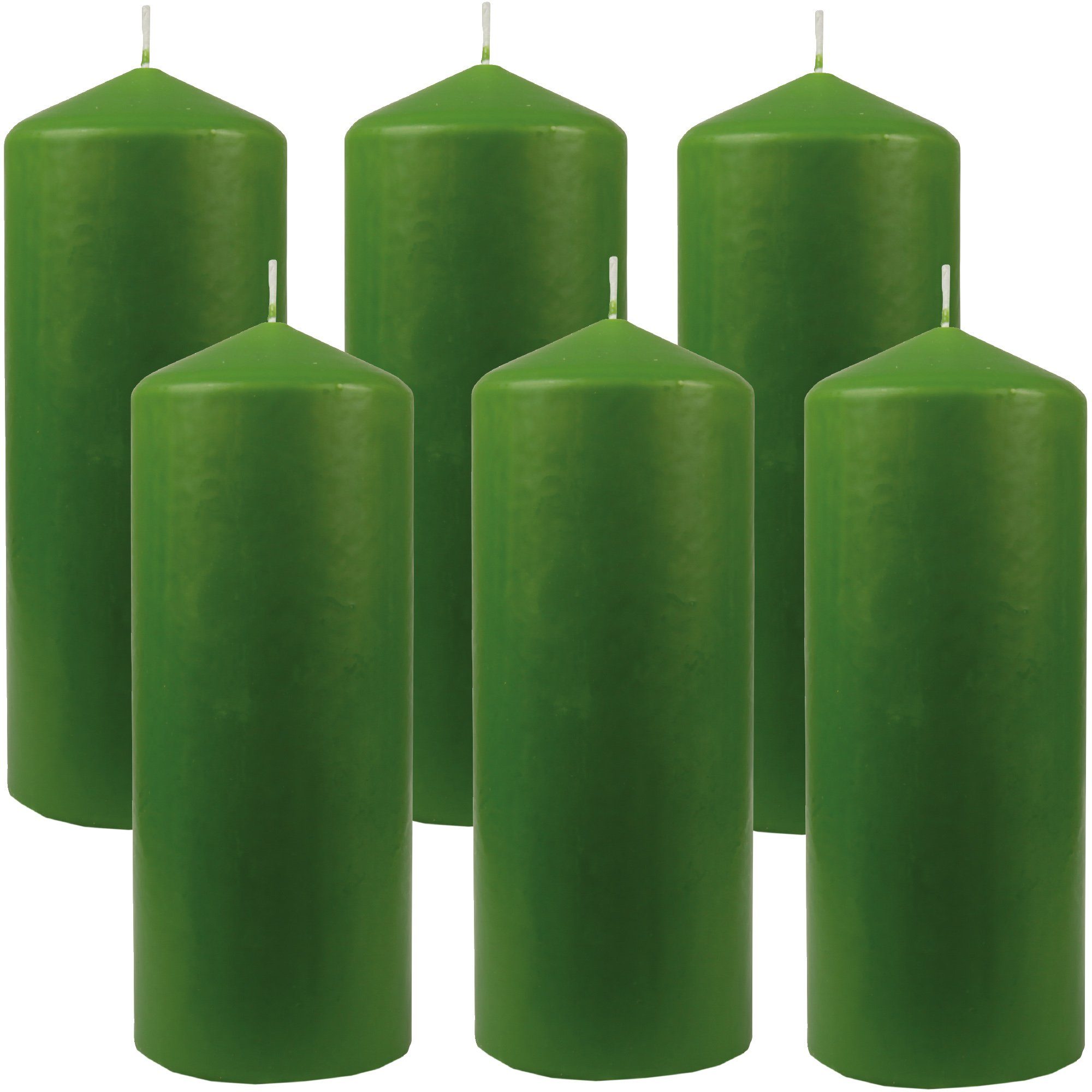 HS Candle Stumpenkerze Blockkerze (6-tlg), Восковые свечи Ø8cm x 20cm - Kerze in vielen Цвета(ов)