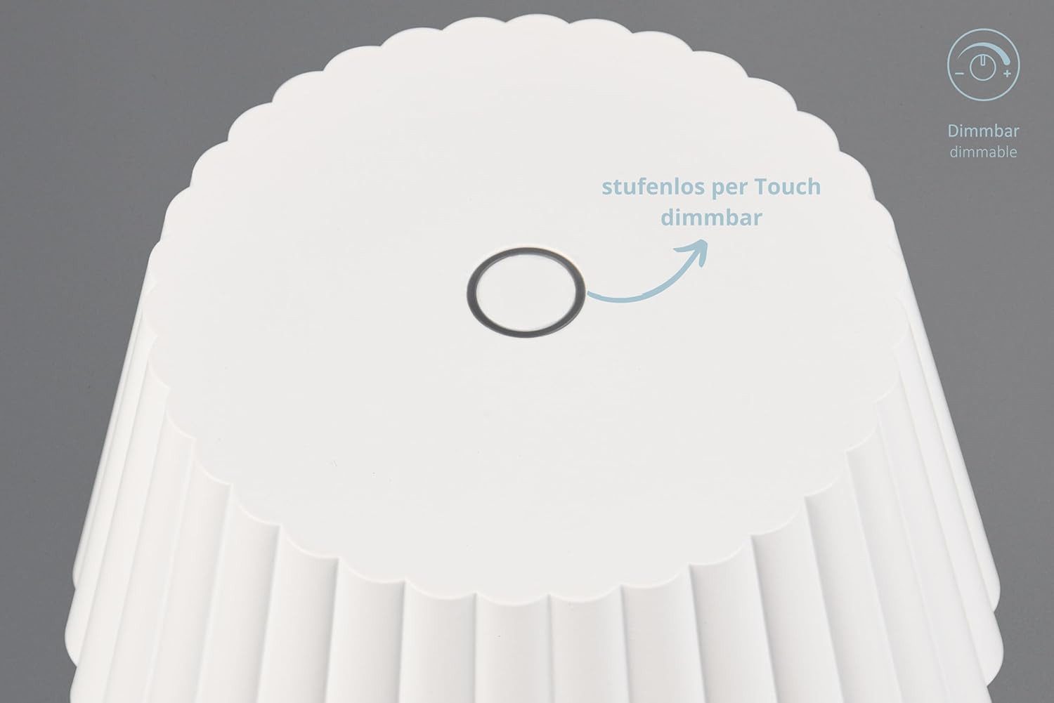 lightling LED Tischleuchte Suela, LED fest integriert, Warmweiß, inkl. Ladestation, On/Off Touch Funktion, Dimmer