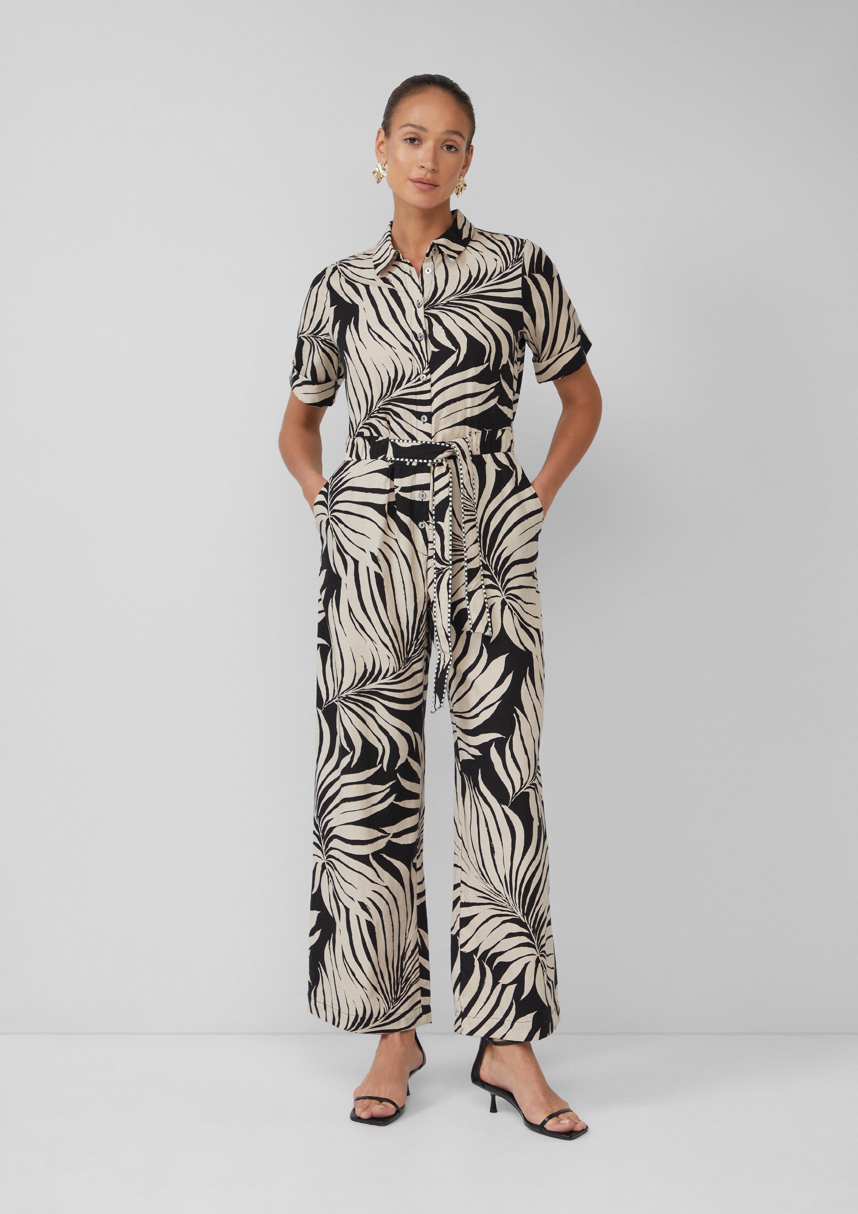s.Oliver BLACK LABEL Overall Gemusterter Jumpsuit günstig online kaufen