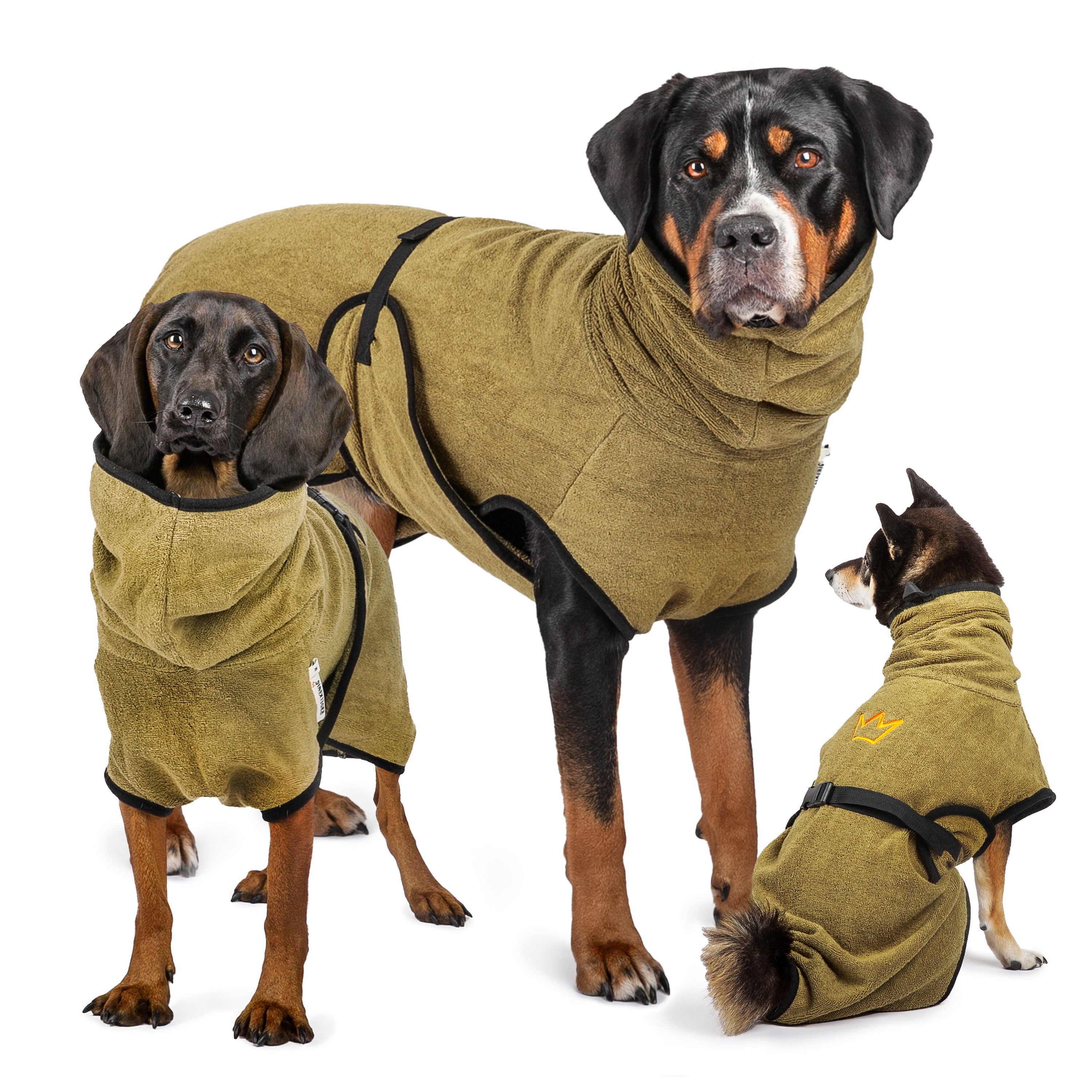 Rudelkönig Hundebademantel aus 100% Baumwolle, Saugstarker Hundebademantel, Hunde Bademantel, Kuscheliges Hundehandtuch