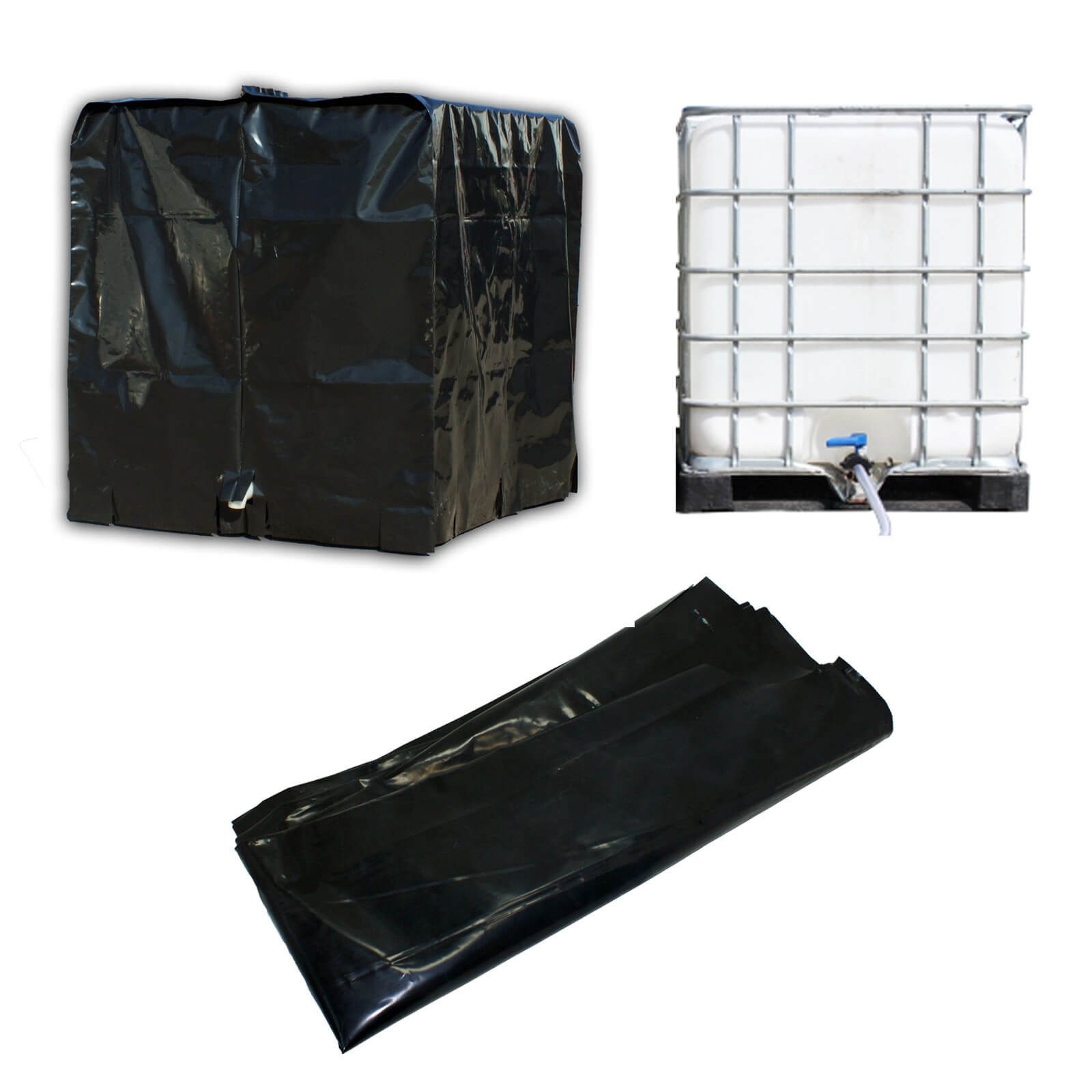 Stabilo Sanitär Schutzplane IBC Abdeckplane Schwarz für 1000 L IBC Container – Bild 4 von 5
