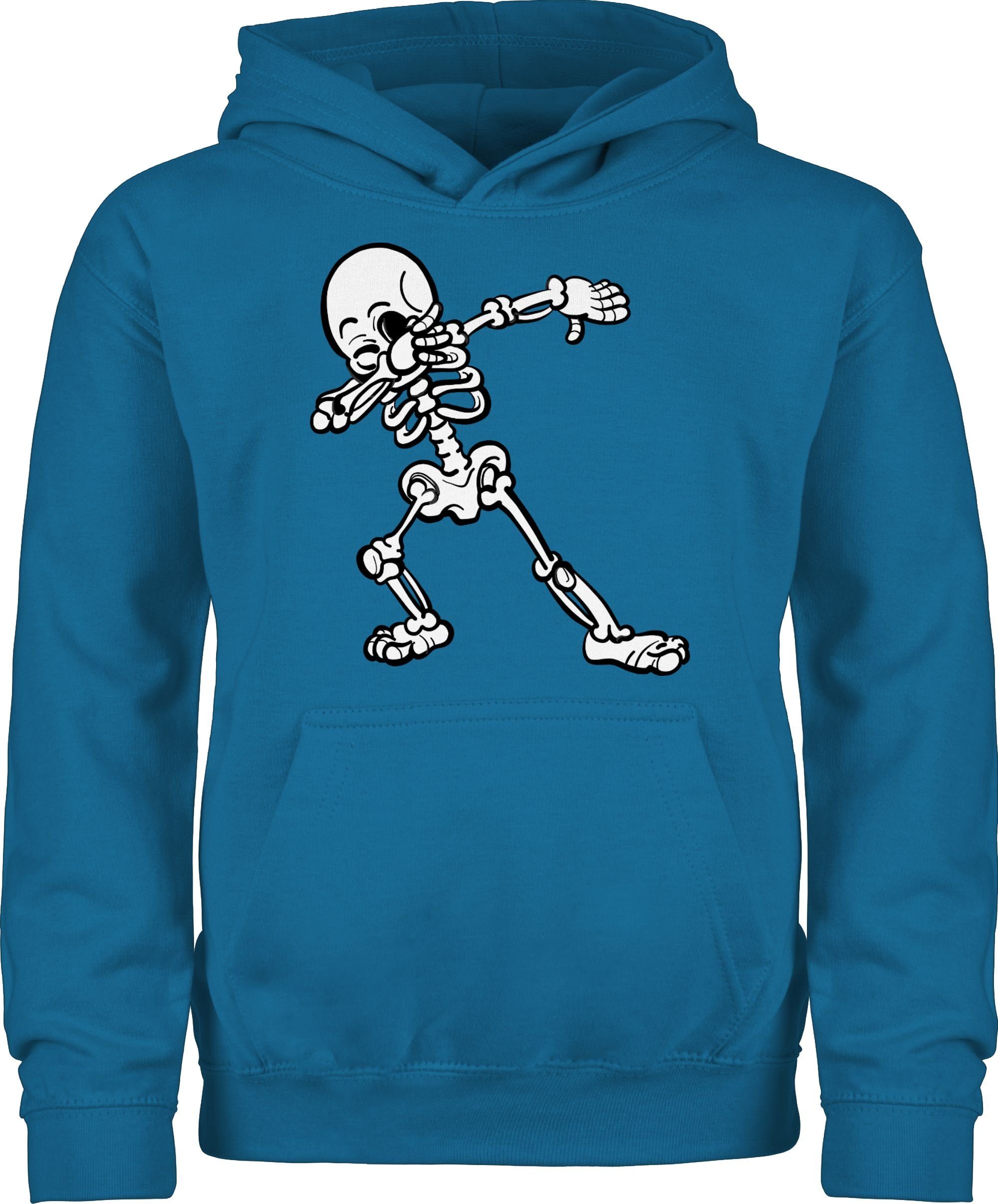 Halloween Hoodie Jungs Kinder Skelett Kostüme Dabbing Shirtracer für 2 Himmelblau