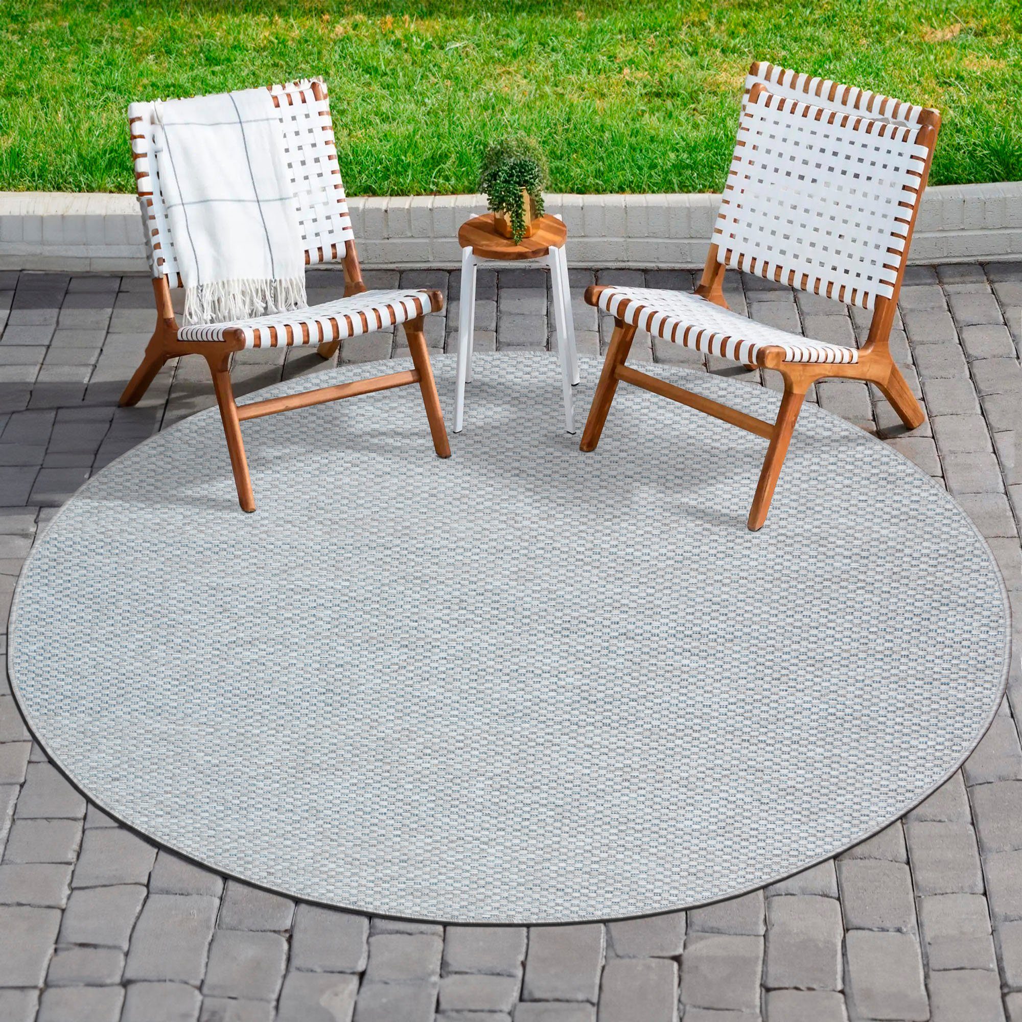 Sanat Outdoorteppich Melissa 8000, auch in Rund erhältlich, rund, Höhe: 10 mm, Kurzflor, In -und Outdoor geeignet, Außenbereich, Wohnzimmer