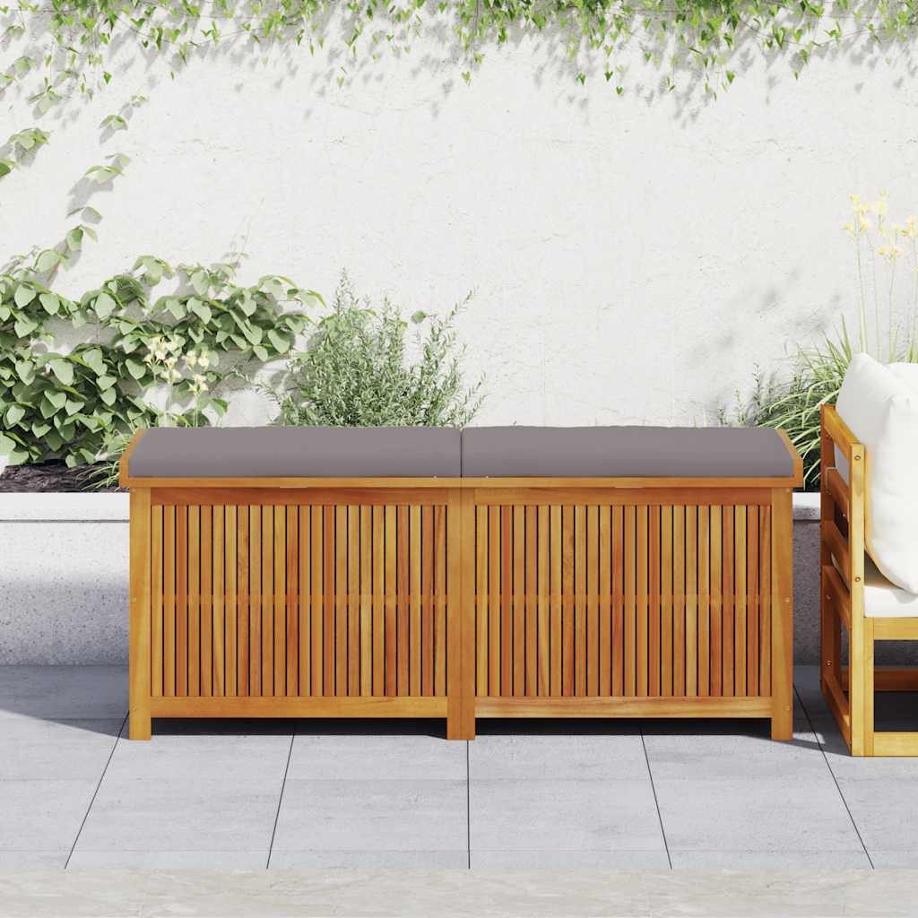 vidaXL Auflagenbox 150 x 50 x 605 cm Outdoor-Kissenbox 150x50x60,5 cm Massivholz Akazie