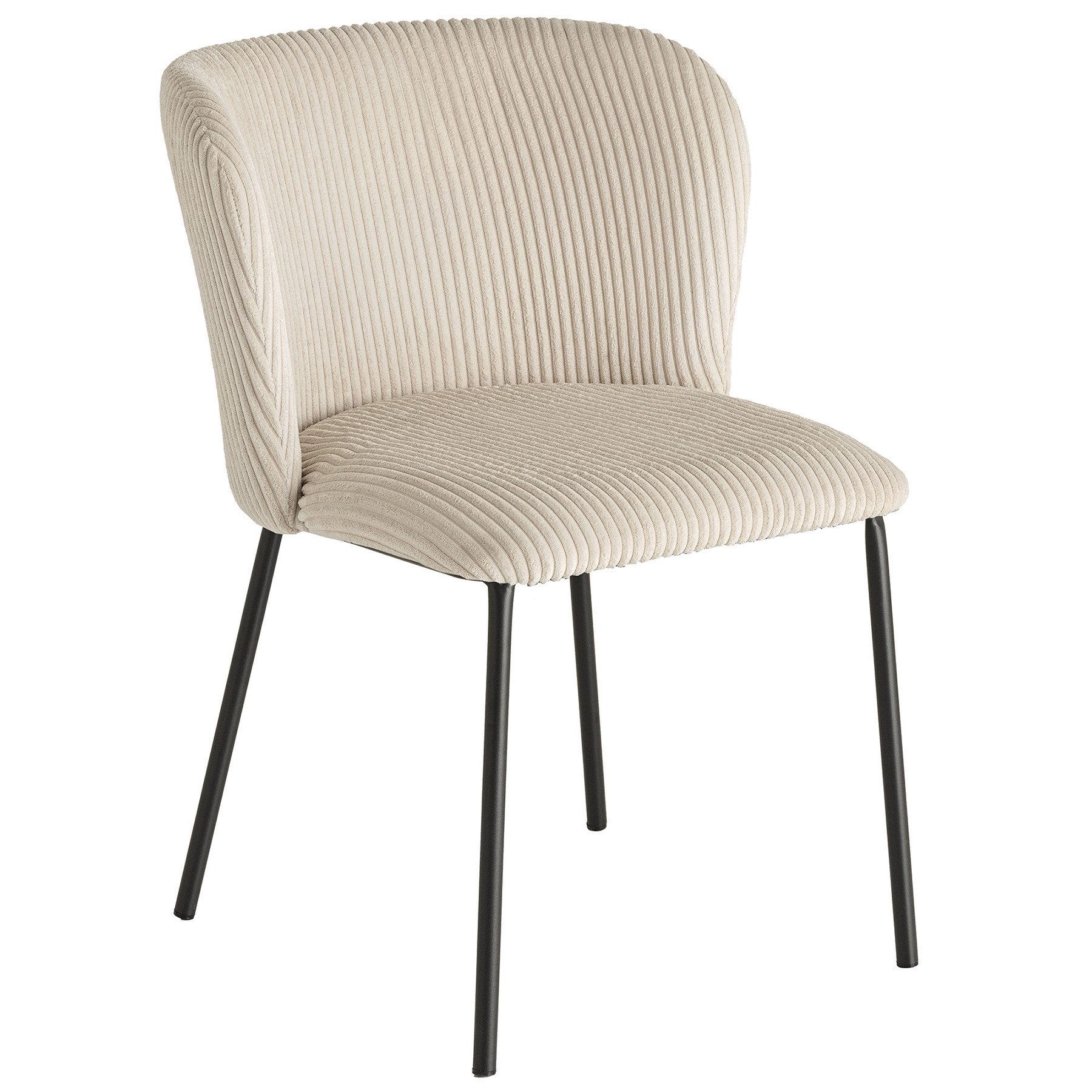 riess-ambiente Esszimmerstuhl LYON beige / schwarz · Polsterstuhl mit Cord- günstig online kaufen