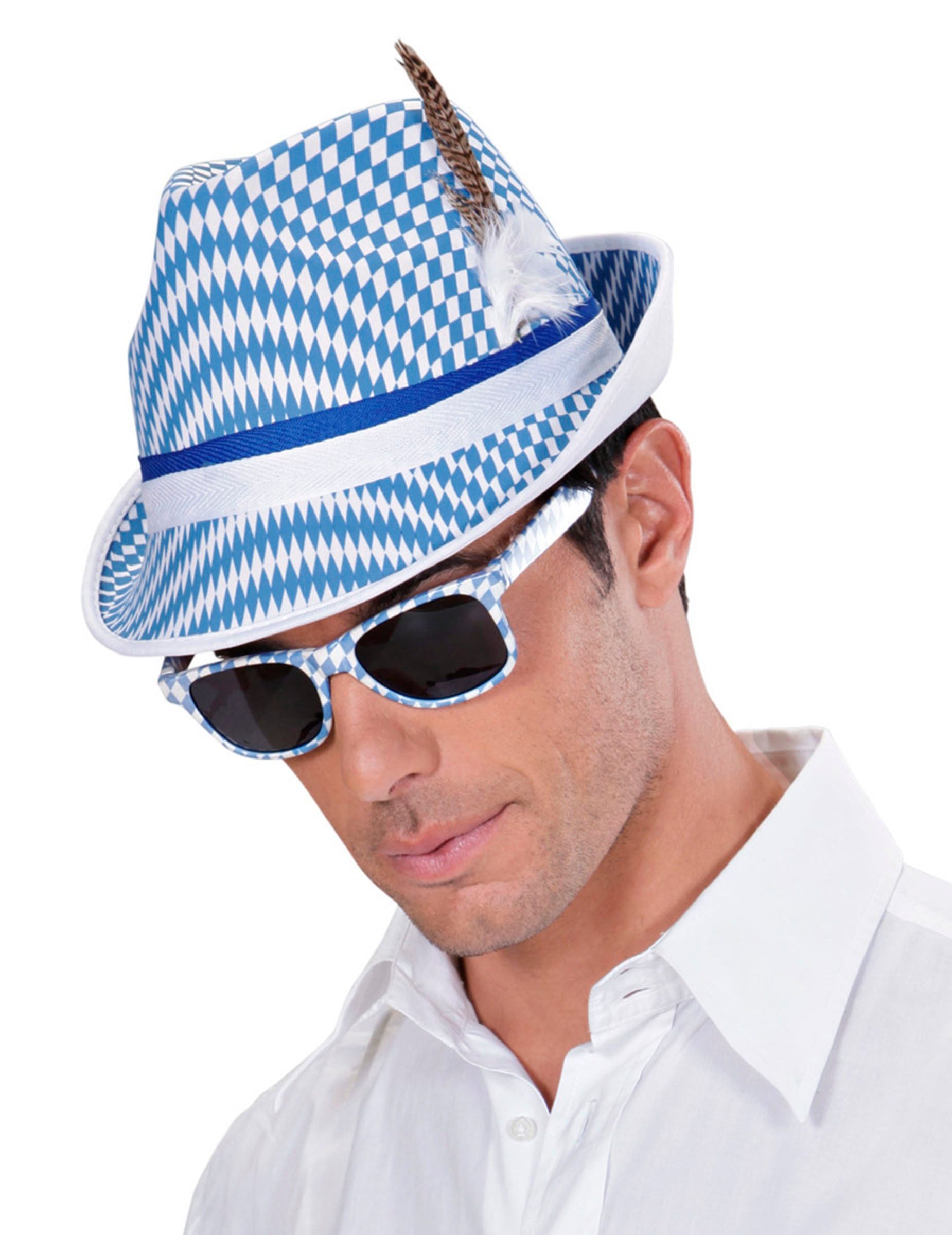 Widmann S.r.l. Kostüm Brille Kostümaccessoire blau-weiß