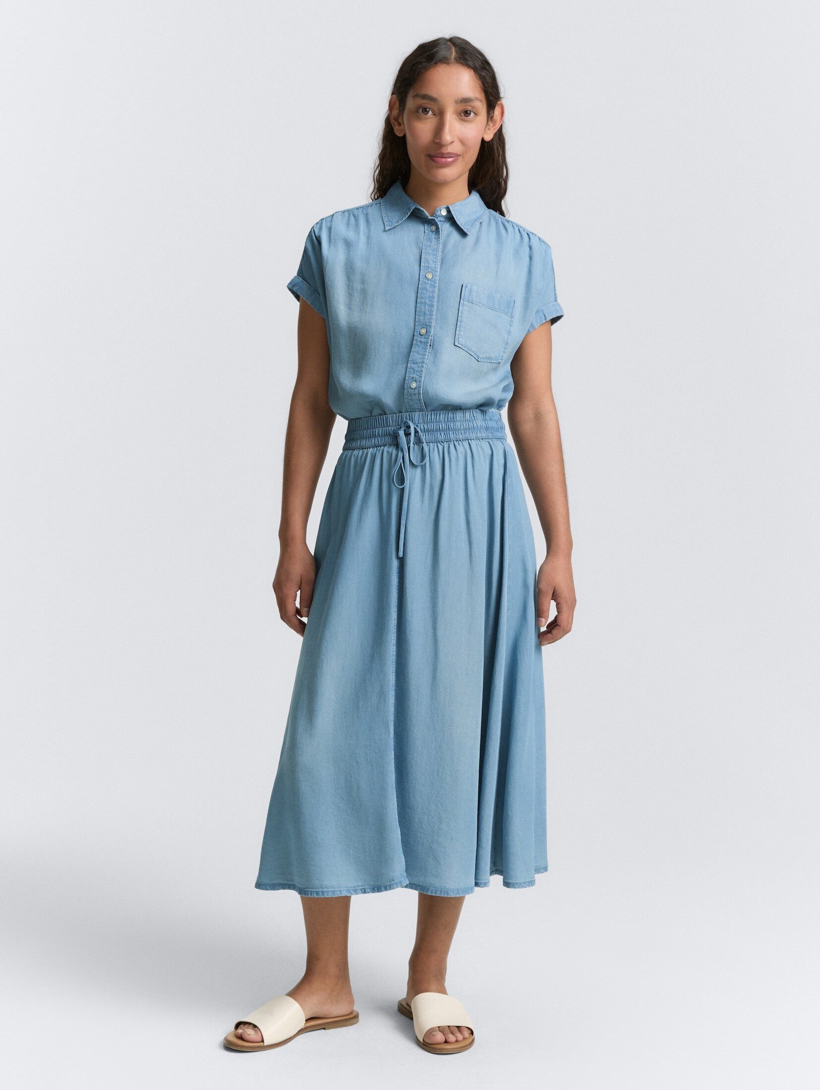 TOM TAILOR Sommerrock High Waist Midi-Rock günstig online kaufen