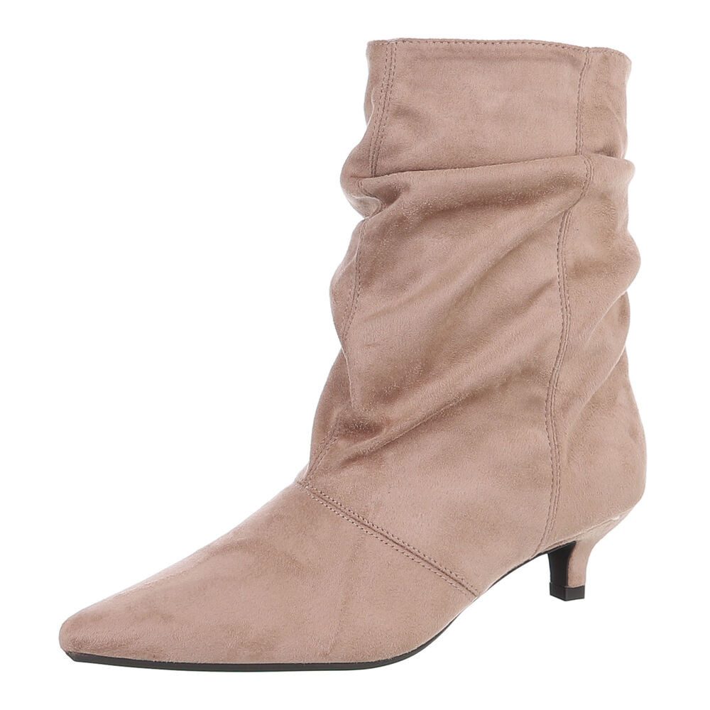 Ital-Design Damen Stiefelette mit Absatz und Spitzer Form Stiefelette (92268834) Pfennig-/Stilettoabsatz Stiefeletten in Hellbraun