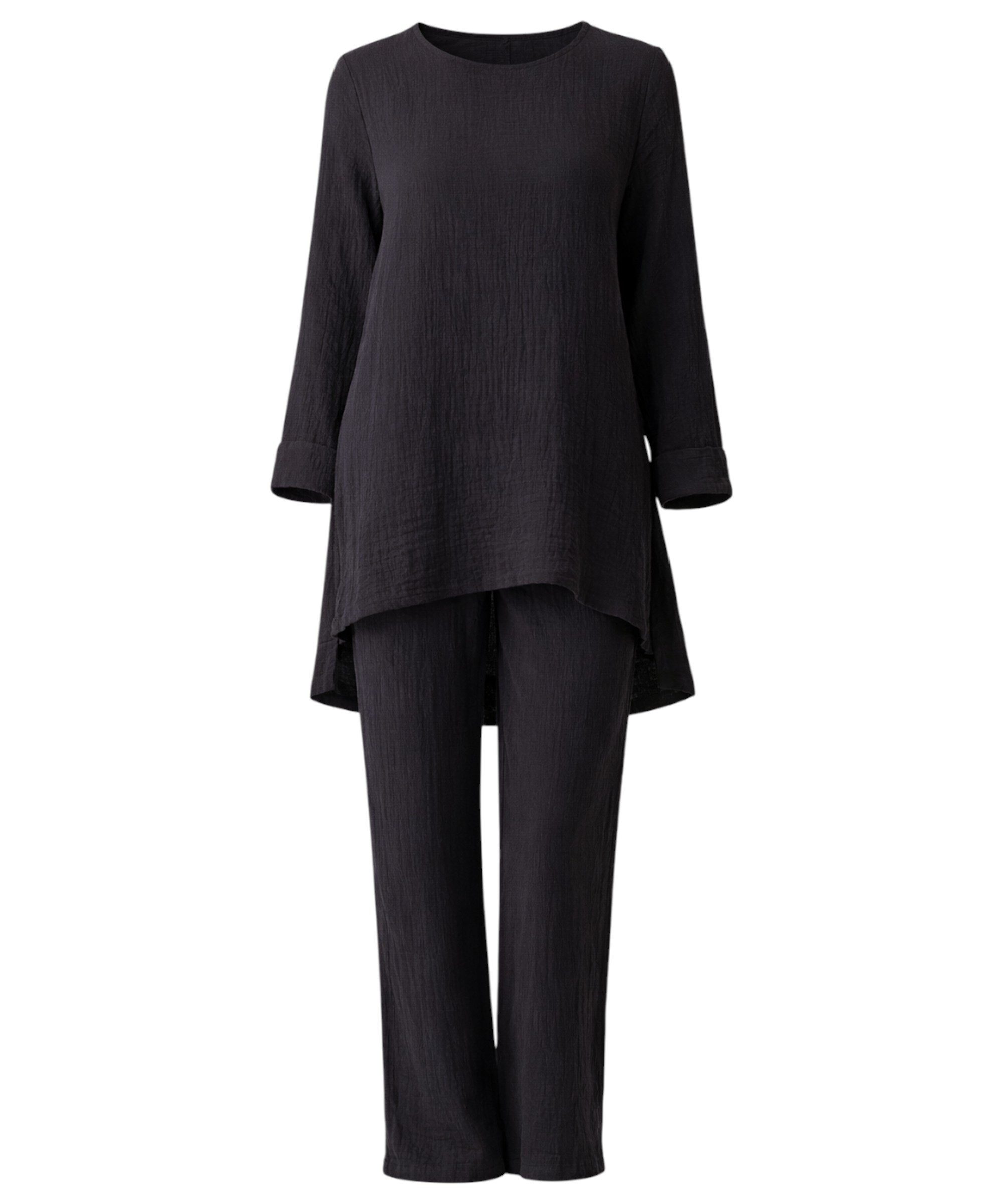 WENOR Hosenanzug Tunika Set aus Musselin 100 % Baumwolle Modest Fashion (2-tlg)